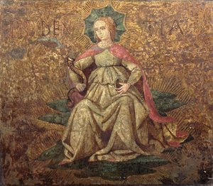 Allegoria della Prudenza, pannello finale di un cassone